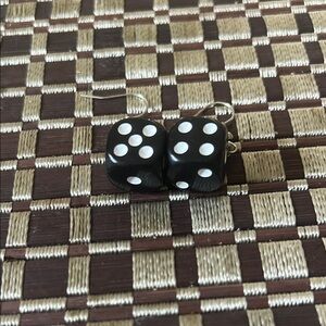 Black and White Dice Earrings
